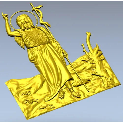Saint John the Baptist bas-relief STL for CNC