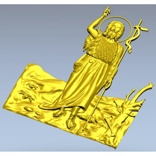 Saint John the Baptist bas-relief STL for CNC