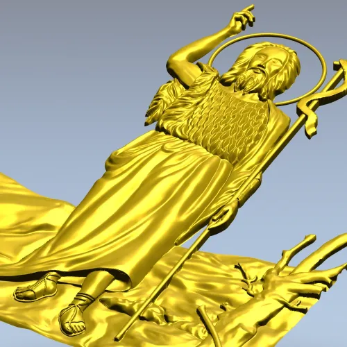 Saint John the Baptist bas-relief STL for CNC