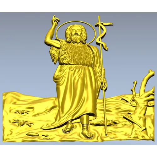 Saint John the Baptist bas-relief STL for CNC