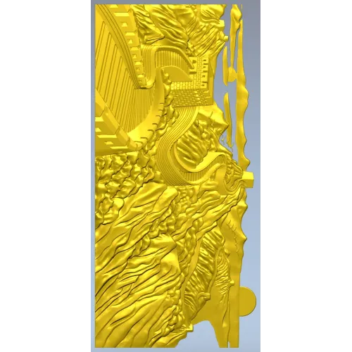 Панно "Арфа и Волны" - 3D модель STL для ЧПУ