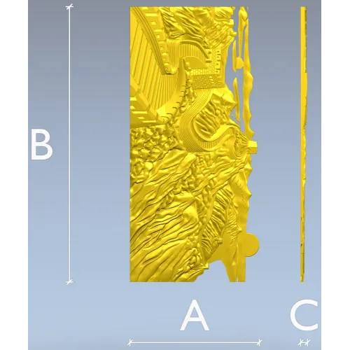 Панно "Арфа и Волны" - 3D модель STL для ЧПУ