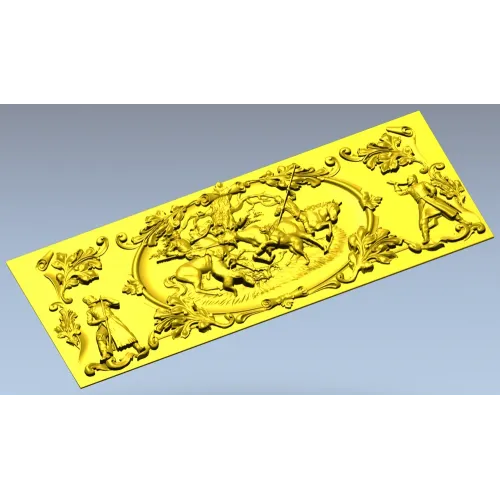 Baroque Hunting Panel - STL 3D Model for CNC