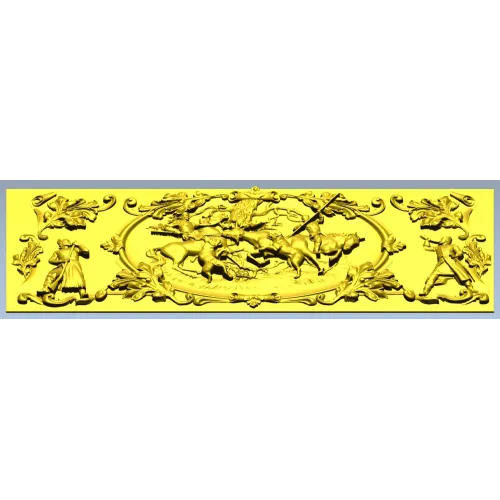 Baroque Hunting Panel - STL 3D Model for CNC