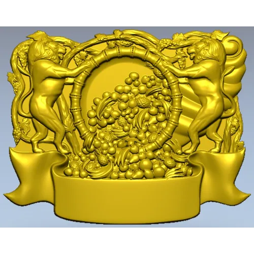 Heraldic Cornucopia Decorative Relief STL