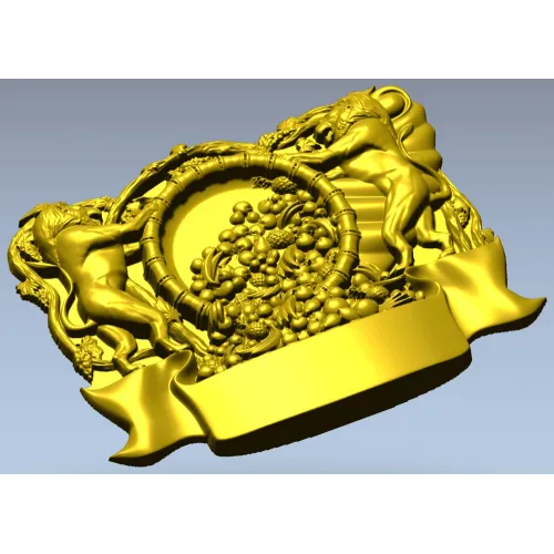 Heraldic Cornucopia Decorative Relief STL