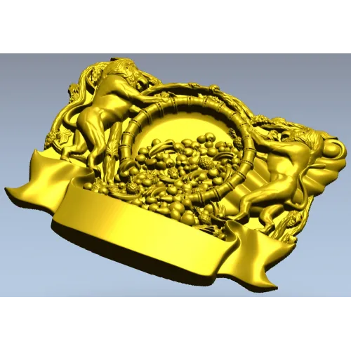 Heraldic Cornucopia Decorative Relief STL
