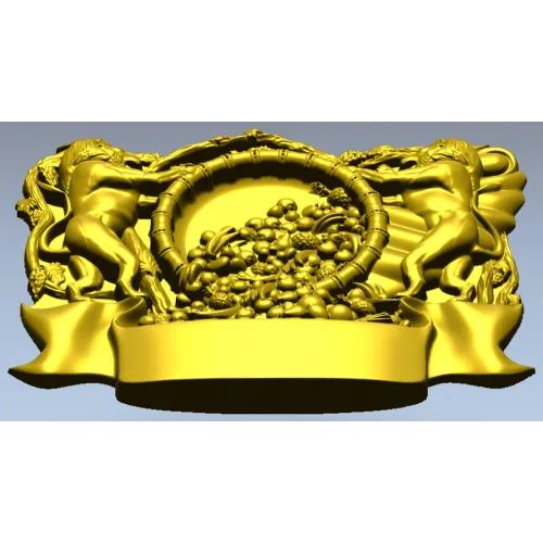 Heraldic Cornucopia Decorative Relief STL