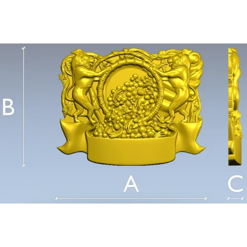 Heraldic Cornucopia Decorative Relief STL