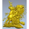 Панно "Всадник в перьях" - 3D модель STL для ЧПУ