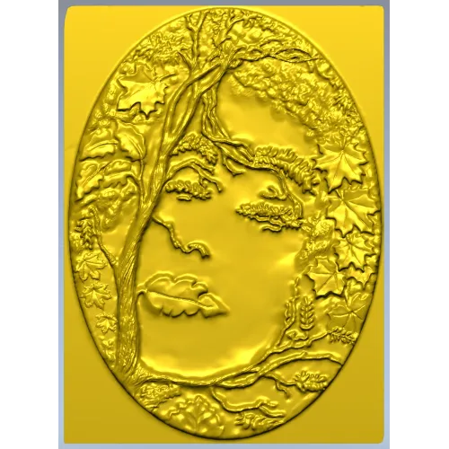 Sylvan Muse Medallion - STL 3D model for CNC router