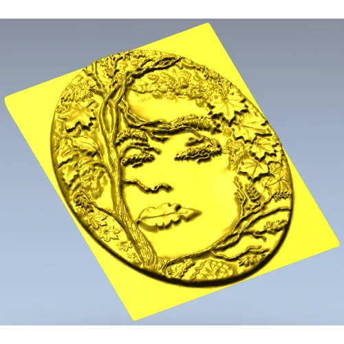 Sylvan Muse Medallion - STL 3D model for CNC router