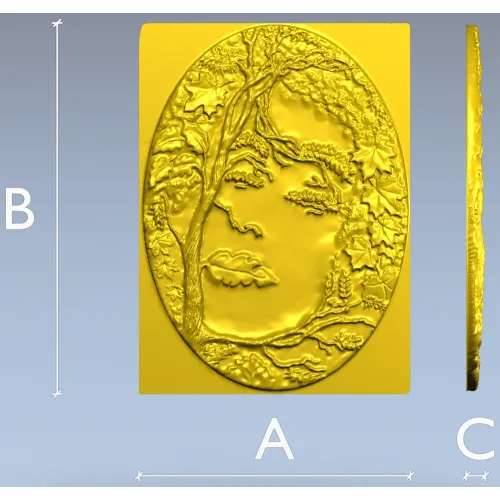 Sylvan Muse Medallion - STL 3D model for CNC router