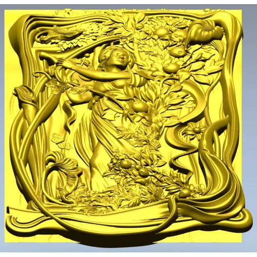 Рельефное панно в стиле модерн - 3D модель STL для ЧПУ