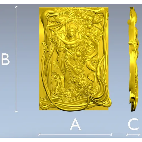 Рельефное панно в стиле модерн - 3D модель STL для ЧПУ
