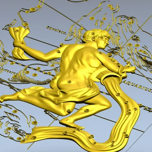 Панно "Водный носитель" - 3D модель STL для ЧПУ