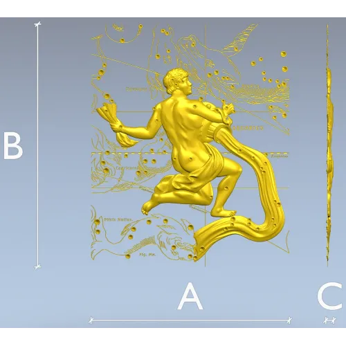Панно "Водный носитель" - 3D модель STL для ЧПУ