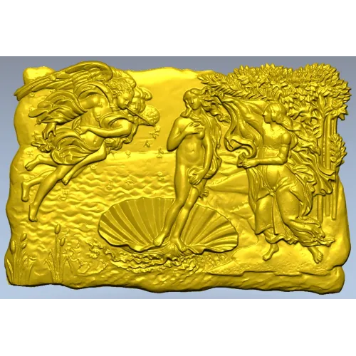 3D модель панно "Венера на раковине" - STL для ЧПУ