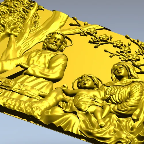 Панно "Святое Семейство" - 3D модель STL для ЧПУ