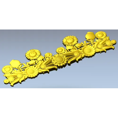 Sunflower Garland Relief STL for CNC