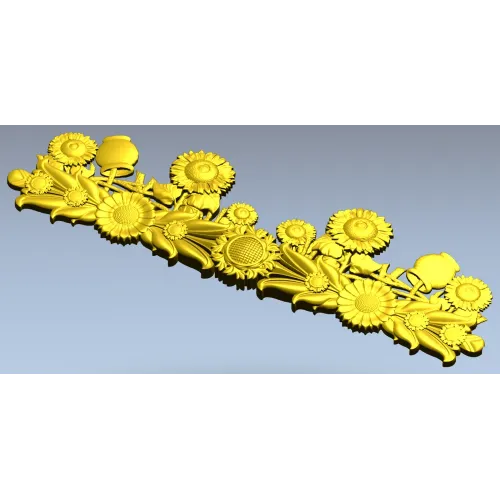 Sunflower Garland Relief STL for CNC