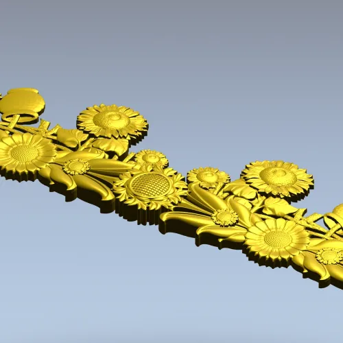 Sunflower Garland Relief STL for CNC