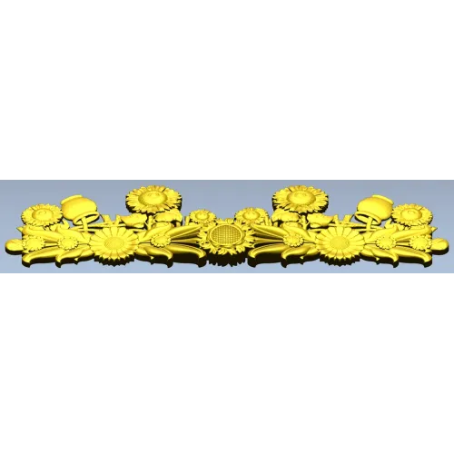 Sunflower Garland Relief STL for CNC