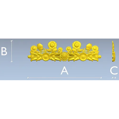 Sunflower Garland Relief STL for CNC