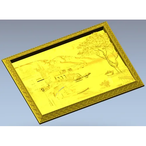 Панно в рамке "Средиземноморский причал" - 3D модель STL для ЧПУ