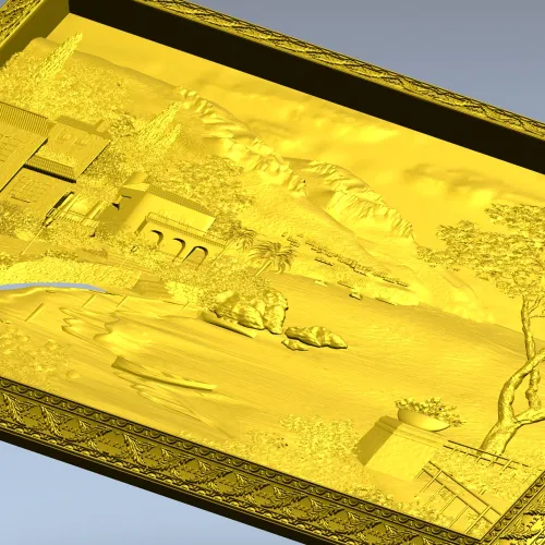 Панно в рамке "Средиземноморский причал" - 3D модель STL для ЧПУ