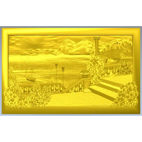 3D панно "Терраса у моря" - STL модель для ЧПУ