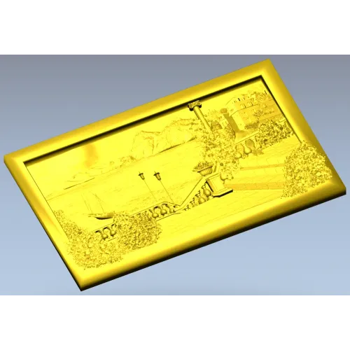 3D панно "Терраса у моря" - STL модель для ЧПУ