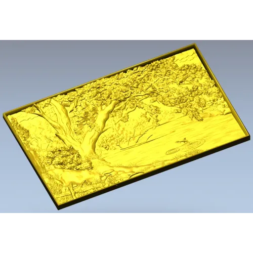 Тихая заводь - 3D модель STL для ЧПУ, панно-рельеф