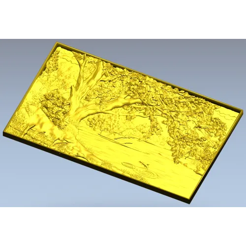 Тихая заводь - 3D модель STL для ЧПУ, панно-рельеф