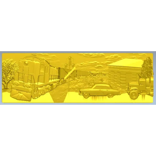 Панель-рельеф "Перед поездом" - 3D модель в формате STL
