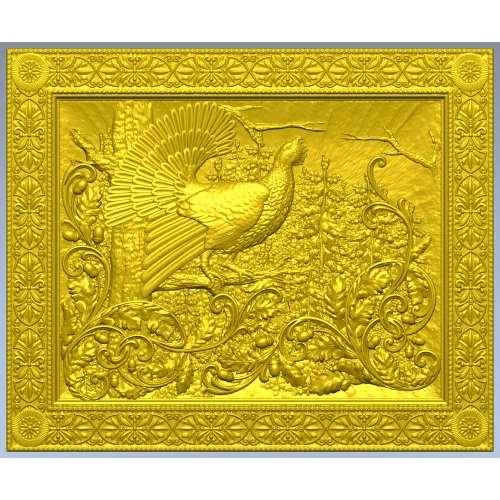Capercaillie Song relief panel - STL 3D model for CNC