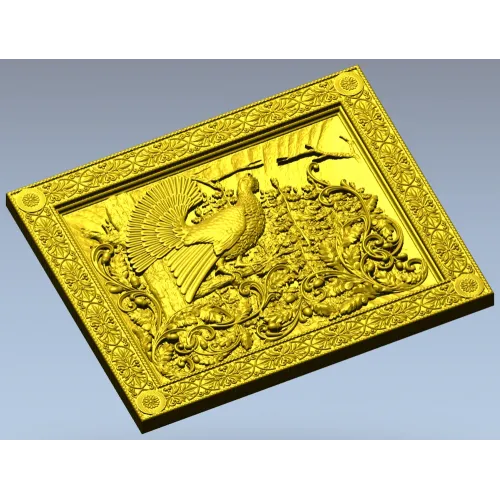 Capercaillie Song relief panel - STL 3D model for CNC
