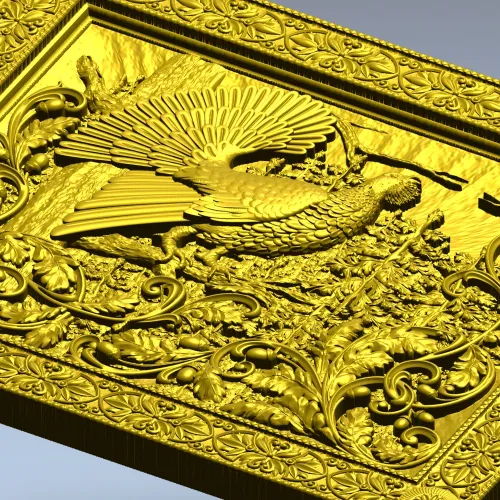 Capercaillie Song relief panel - STL 3D model for CNC