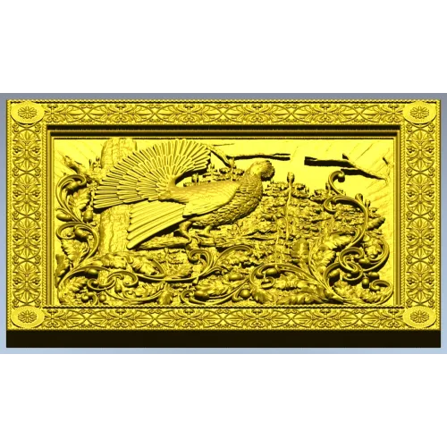 Capercaillie Song relief panel - STL 3D model for CNC