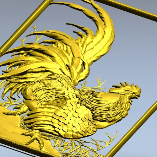 Рельефная 3D модель STl "Златоперый петух" для ЧПУ
