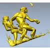 Primeval Walkers - high-relief STL model for CNC wood carving