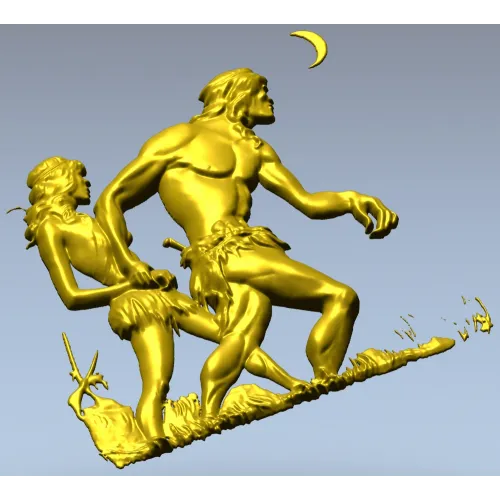 Primeval Walkers - high-relief STL model for CNC wood carving