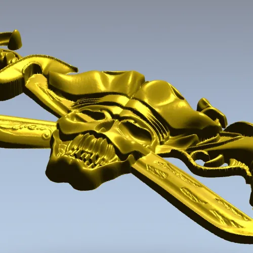 Pirate Skull Emblem STL for CNC