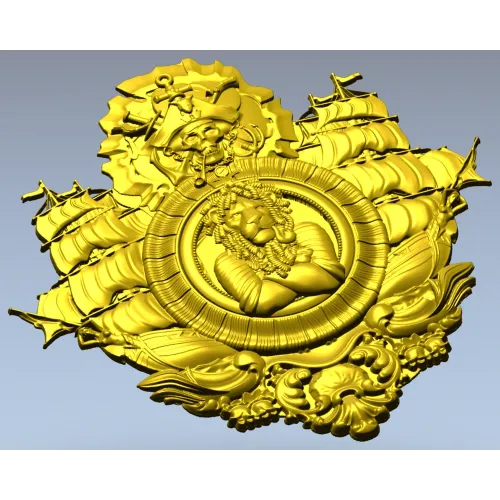 Пиратский медальон "Капитан-Лев" - 3D модель STL для ЧПУ