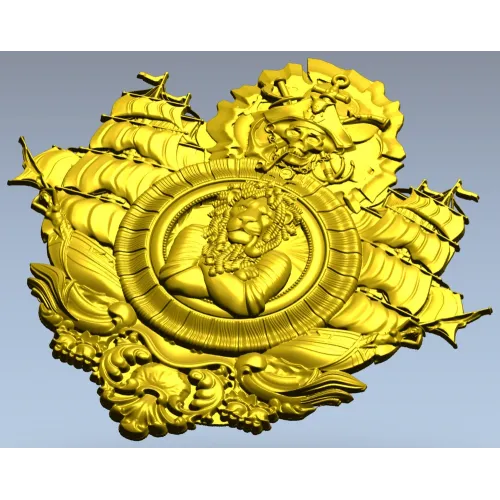 Пиратский медальон "Капитан-Лев" - 3D модель STL для ЧПУ
