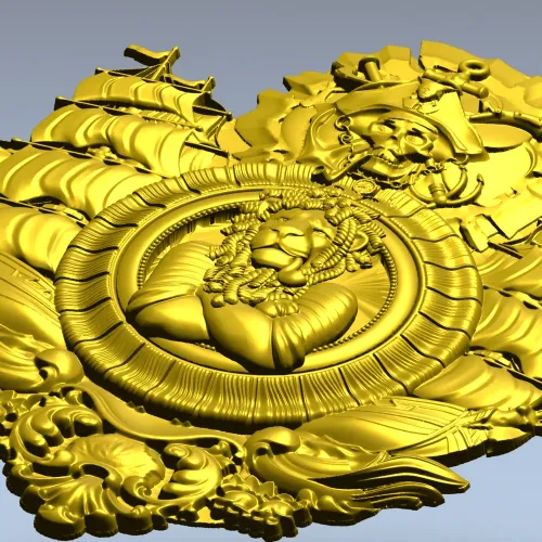 Пиратский медальон "Капитан-Лев" - 3D модель STL для ЧПУ