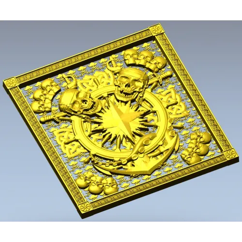 Пиратский компас - 3D панель STL для ЧПУ
