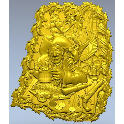 Панно "Весёлый Корсар" - 3D модель STL для ЧПУ фрезера