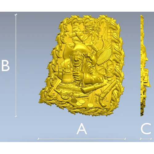 Панно "Весёлый Корсар" - 3D модель STL для ЧПУ фрезера