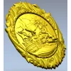 Овальный морской медальон - 3D модель STL для ЧПУ с пиратской сценой